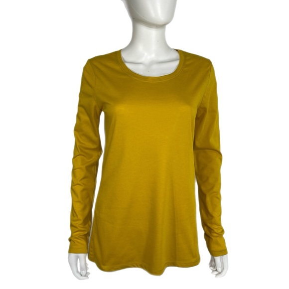 No Boundaries Long Sleeve Scoop Neck Mustard Tee - Picture 1 of 7